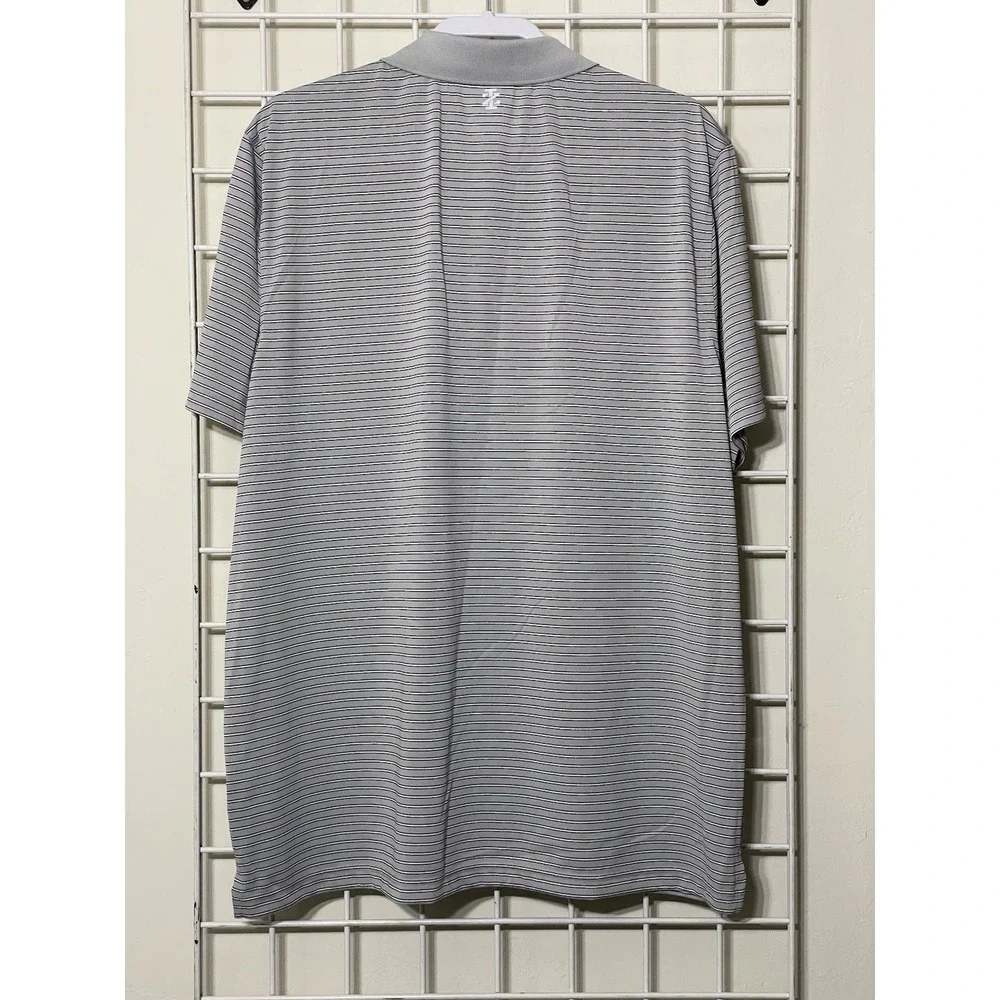 NWT‎ Izod Golf Men's Short Sleeve Polo Shirt Gray Stripe Size XXL